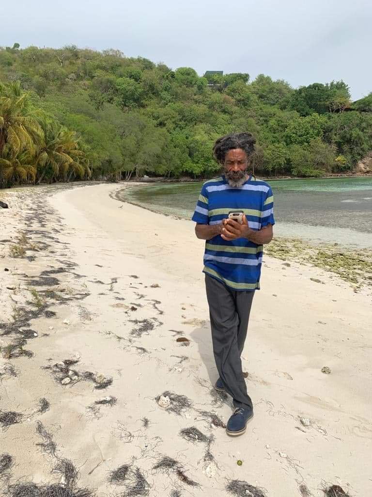 Man walking on beach