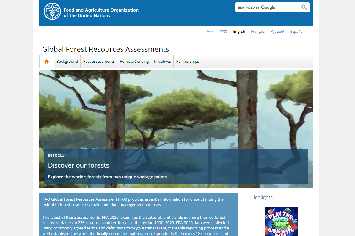 FAO Site Screenshot